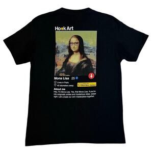 Mona Lisa Hook Art men's shirt sz: LARGE  EXCELLENT CONDITION